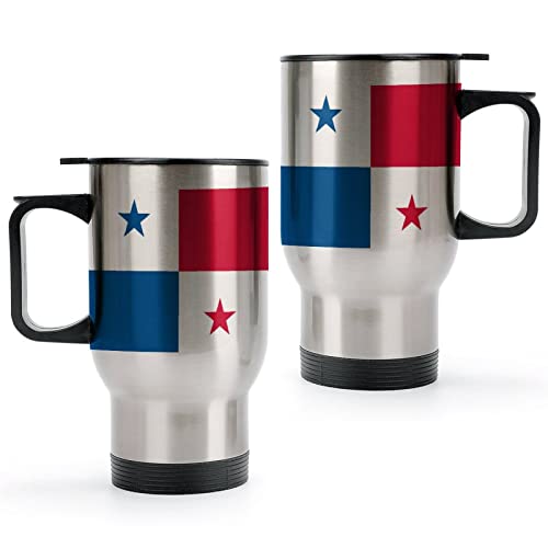 Flag of Panama 14 Oz Travel Coffee Mug Stainless Steel Vacuum Insulated Cup with Lid