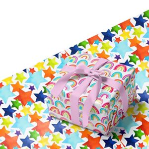 Wrapping Paper Roll - 17 Inch X 120 Inch Per Roll - 3 Different Design Gift Wrap Paper for Birthday, Baby Shower Celebrate Occasions