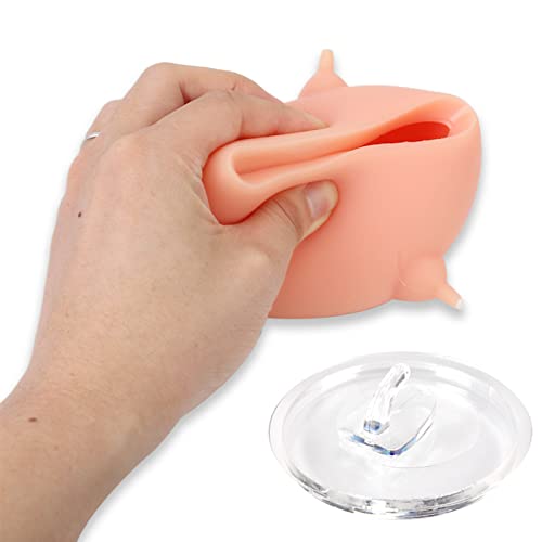 Puppy Milk Feeder with 4 Nipples Milk Bowl Puppy Feeder 200ml Puppy feeders for Multiple Puppies Puppy Nursing Station for Feeding Small Newborn Pets Within Two Weeks (Pink)