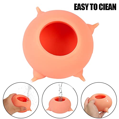 Puppy Milk Feeder with 4 Nipples Milk Bowl Puppy Feeder 200ml Puppy feeders for Multiple Puppies Puppy Nursing Station for Feeding Small Newborn Pets Within Two Weeks (Pink)