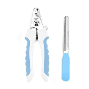id pets nail clippers with safety guard to avoid over-cutting, safe professional grooming tool for dog & cat (blue)