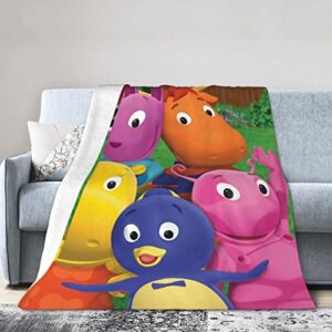 pobecan the anime backyardigans blanket throw blankets ultra soft flannel lightweight throws for couch, bed,all seasons use 50"x40"