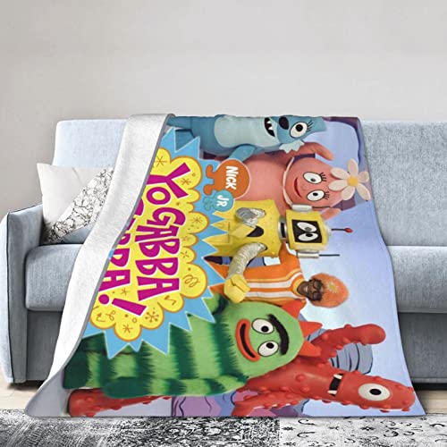 Pobecan Yo Gabba Anime Gabba! Blanket Throw Blankets Ultra Soft Flannel Lightweight Throws for Couch, Bed,All Seasons Use 40"x30"