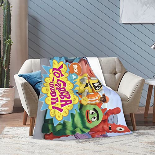 Pobecan Yo Gabba Anime Gabba! Blanket Throw Blankets Ultra Soft Flannel Lightweight Throws for Couch, Bed,All Seasons Use 40"x30"