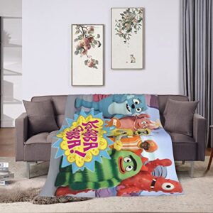 Pobecan Yo Gabba Anime Gabba! Blanket Throw Blankets Ultra Soft Flannel Lightweight Throws for Couch, Bed,All Seasons Use 40"x30"