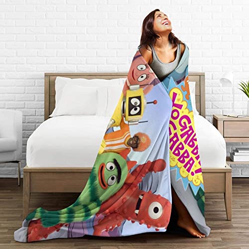 Pobecan Yo Gabba Anime Gabba! Blanket Throw Blankets Ultra Soft Flannel Lightweight Throws for Couch, Bed,All Seasons Use 40"x30"