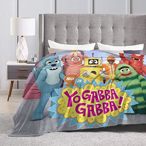 Pobecan Yo Gabba Anime Gabba! Blanket Throw Blankets Ultra Soft Flannel Lightweight Throws for Couch, Bed,All Seasons Use 40"x30"