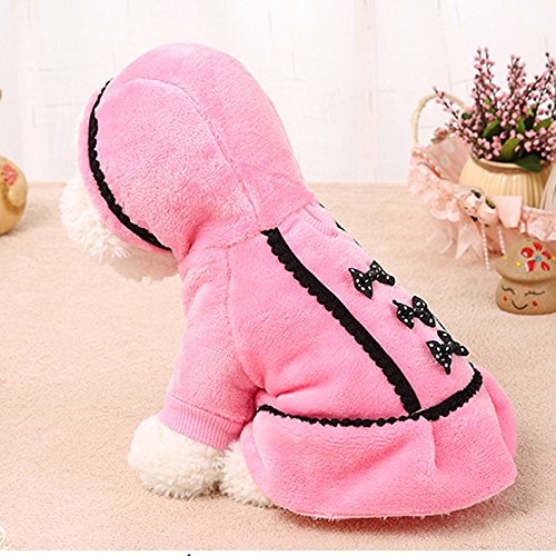 HonpraD Puppy Clothes Dog Jacket Costume Apparel Coat Supplies Puppy Winter Pet Clothes Soft Stretch Warm Fleece Pull-Over