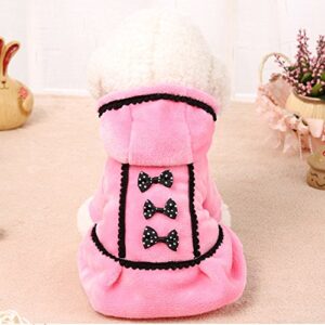 HonpraD Puppy Clothes Dog Jacket Costume Apparel Coat Supplies Puppy Winter Pet Clothes Soft Stretch Warm Fleece Pull-Over