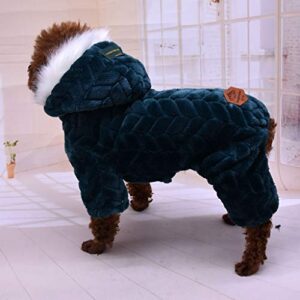 Dog Warm Clothes Pet Clothing Polyester Hoodied Sweatshirts Dog Cat Clothes Plus Plush Puppy Sweater Girl Jacket