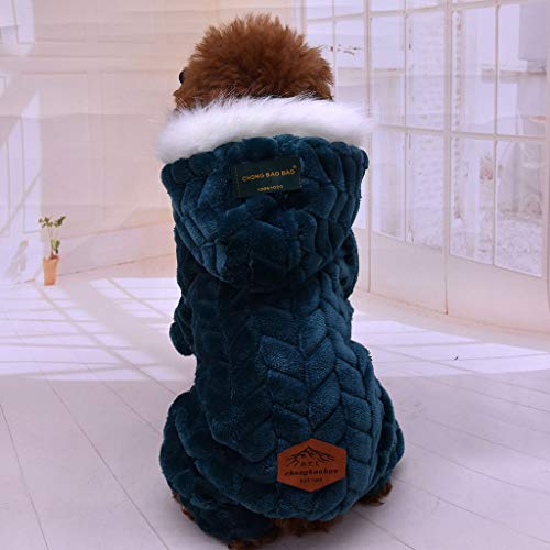 Dog Warm Clothes Pet Clothing Polyester Hoodied Sweatshirts Dog Cat Clothes Plus Plush Puppy Sweater Girl Jacket