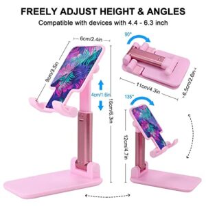 Neon Tropical Palm Leaf Funny Foldable Desktop Cell Phone Holder Portable Adjustable Stand Desk Accessories