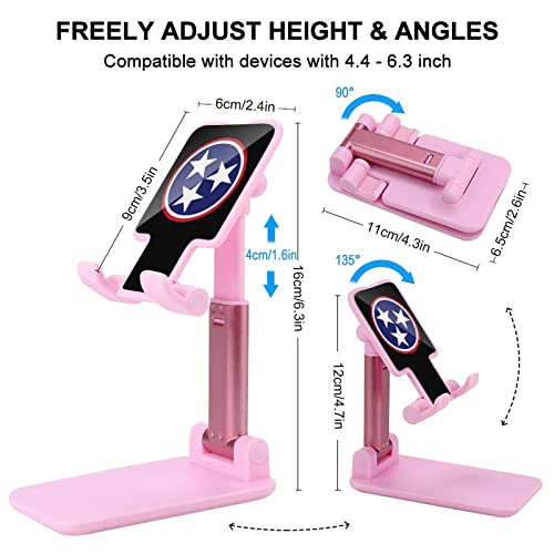 American Tennessee Flag Funny Foldable Desktop Cell Phone Holder Portable Adjustable Stand Desk Accessories