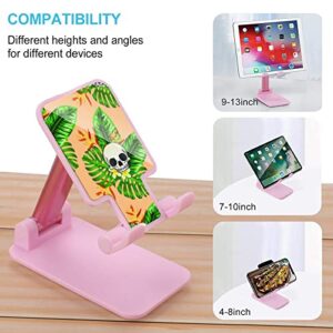 Skull Leaf Pattern Funny Foldable Desktop Cell Phone Holder Portable Adjustable Stand Desk Accessories