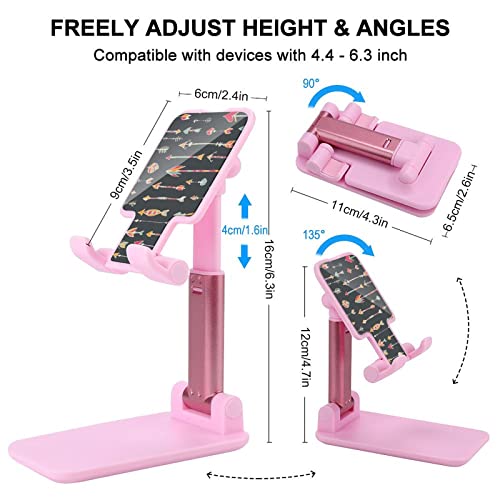 Colorful Ethnic Pattern Funny Foldable Desktop Cell Phone Holder Portable Adjustable Stand Desk Accessories