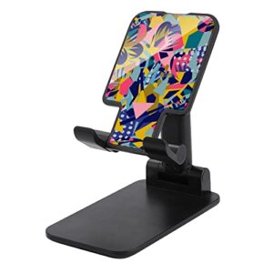 hand drawn abstract floral funny foldable desktop cell phone holder portable adjustable stand desk accessories