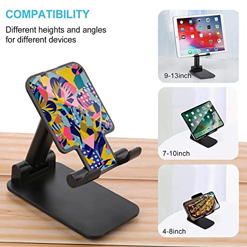 Hand Drawn Abstract Floral Funny Foldable Desktop Cell Phone Holder Portable Adjustable Stand Desk Accessories