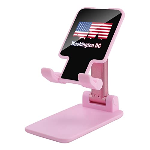 American Flag Washington DC Funny Foldable Desktop Cell Phone Holder Portable Adjustable Stand Desk Accessories