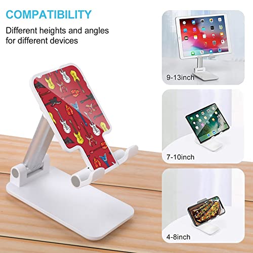 I Love Guitars Funny Foldable Desktop Cell Phone Holder Portable Adjustable Stand Desk Accessories