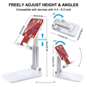 I Love Guitars Funny Foldable Desktop Cell Phone Holder Portable Adjustable Stand Desk Accessories