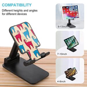 Cute Animal Fluffy Llama Funny Foldable Desktop Cell Phone Holder Portable Adjustable Stand Desk Accessories