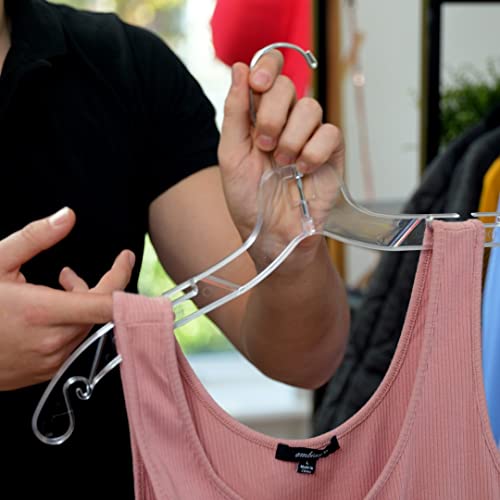 Clear Plastic Hangers 8 Pk Shirt Hangers Crystal for Clothes Hangers Hangers Space Saving Heavy Duty Coat Hangers Closet Hangers Dress Hangers Retail Hangers