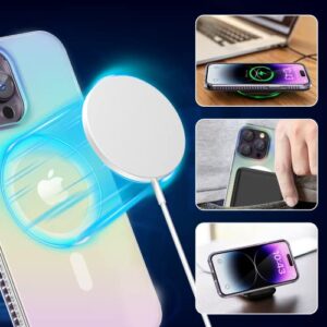 Chrinip [2023 Flagship Magnetic Iridescent Clear Case for iPhone 14 Pro Max [Compatible with MagSafe] [Military Grade Protection] Shockproof Phone Cases for Women Men Slim Thin- Iridescent Design