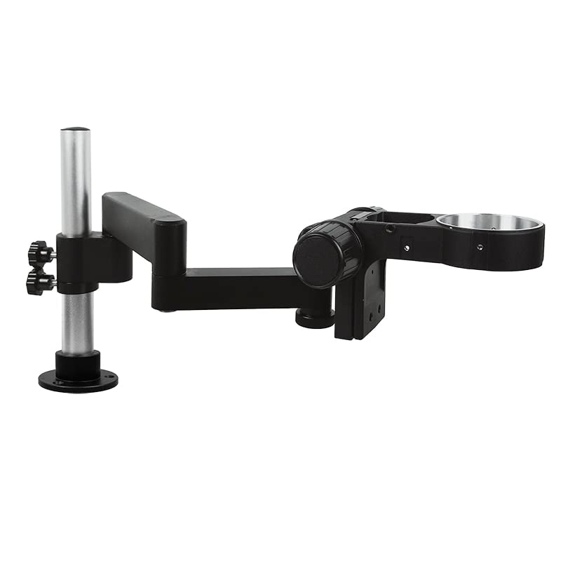 CUREOL Microscope Articulating Arm Rotatable Universal Clamp Stand Stereo Trinocular Microscopio HDMI Camera Lens Phone Repair Tools (Size : 76mm Bk No Clamp)