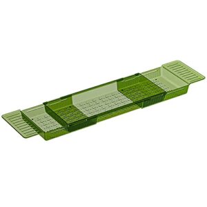 wsklinft bathtub rack tray space saver good load-bearing bathroom tray shampoo phone storage organizer for home green