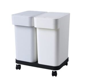jgatw garbage can trash can square sorting waste bin plastic rubbish bin basket bucket for household covered for home office (color : c, size : as shown)