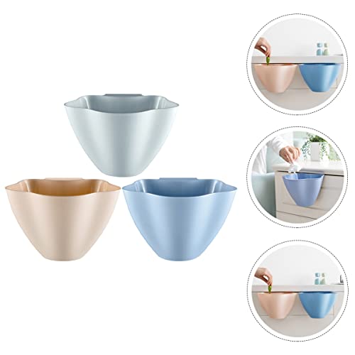 Zerodeko 3pcs Collecting Bins Food Hanging Creative Storage Kitchen Uncovered Office Container Cans Door Blue Basket Containers Bedroom from Bathroom Compost Household Can Trash Sundries