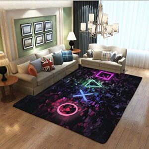 3d gamer carpet decor large game area rugs game printed living room mat bedroom gaming rug for boys room home non-slip crystal floor polyester mat 80x60in