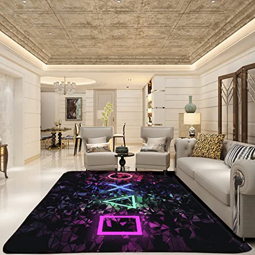 3D Gamer Carpet Decor Large Game Area Rugs Game Printed Living Room Mat Bedroom Gaming Rug for Boys Room Home Non-Slip Crystal Floor Polyester Mat 80x60in