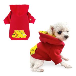 fabulous fido dog hoodie - french bulldog clothes, dog apparel & accessories - cotton pet clothes for dogs with pocket - breathable and skin-friendly sweatshirt for small dog breeds, xs dog clothes