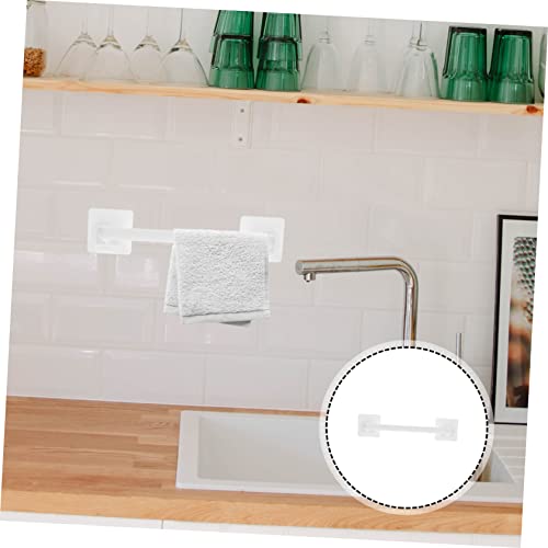 CIYODO Kitchen Towel Stick Self Plastic Drilling for Clothes Shoe Bathroom Cloth Paper Nickel Bars Wall Holder Storage Organizers Hanging Slippers Single No Shelf Hotel Adhesive Style