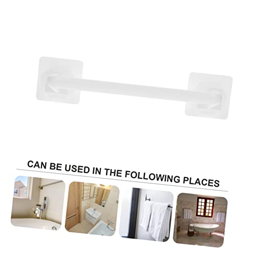 CIYODO Kitchen Towel Stick Self Plastic Drilling for Clothes Shoe Bathroom Cloth Paper Nickel Bars Wall Holder Storage Organizers Hanging Slippers Single No Shelf Hotel Adhesive Style