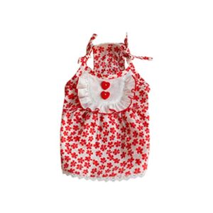 IULJH Pet Clothes Puppy Dress Dog Dress Summer Red Lace Flower Princess Costume (Color : D, Size : Lcode)