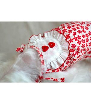 IULJH Pet Clothes Puppy Dress Dog Dress Summer Red Lace Flower Princess Costume (Color : D, Size : Lcode)