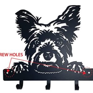 Key Holder for Wall Mount with 3 Hooks (Yorkie)