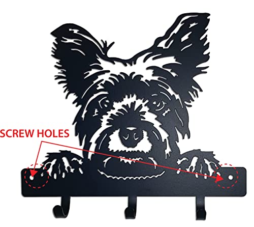 Key Holder for Wall Mount with 3 Hooks (Yorkie)