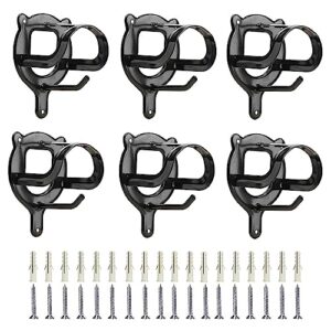 hdyegy 6 counts horse bridle rack bridle bracket bridle hooks metal halter hanger with tubes and screws for horse barn supplies,black