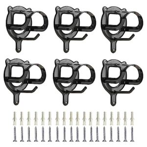 HDYEGY 6 Counts Horse Bridle Rack Bridle Bracket Bridle Hooks Metal Halter Hanger with Tubes and Screws for Horse Barn Supplies,Black