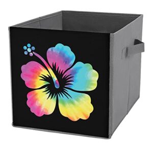 tie dye hibiscus large cubes storage bins collapsible canvas storage box closet organizers for shelves