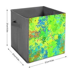 Abstract Colorful Camouflage Large Cubes Storage Bins Collapsible Canvas Storage Box Closet Organizers for Shelves