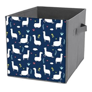 cute llama alpaca large cubes storage bins collapsible canvas storage box closet organizers for shelves