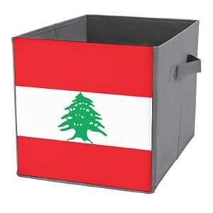 flag of lebanon large cubes storage bins collapsible canvas storage box closet organizers for shelves