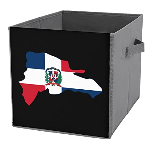 Dominica Map Flag Large Cubes Storage Bins Collapsible Canvas Storage Box Closet Organizers for Shelves