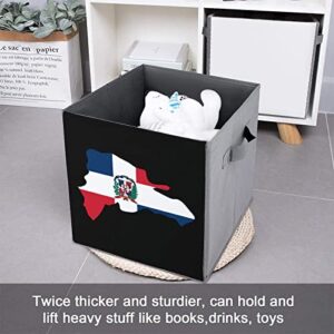 Dominica Map Flag Large Cubes Storage Bins Collapsible Canvas Storage Box Closet Organizers for Shelves