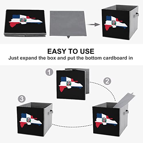 Dominica Map Flag Large Cubes Storage Bins Collapsible Canvas Storage Box Closet Organizers for Shelves