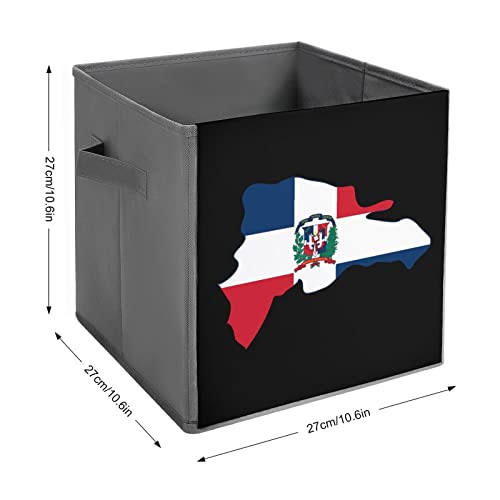 Dominica Map Flag Large Cubes Storage Bins Collapsible Canvas Storage Box Closet Organizers for Shelves